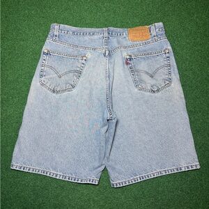 iconic 90s Levi’s baggy jorts Jean denim shorts distressed skater stained vtg 36